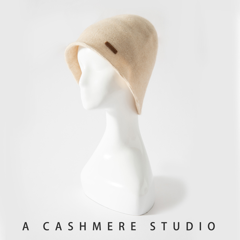 【新品】山羊绒女士纯色简约渔夫帽休闲时尚百搭优雅知性羊绒针织帽