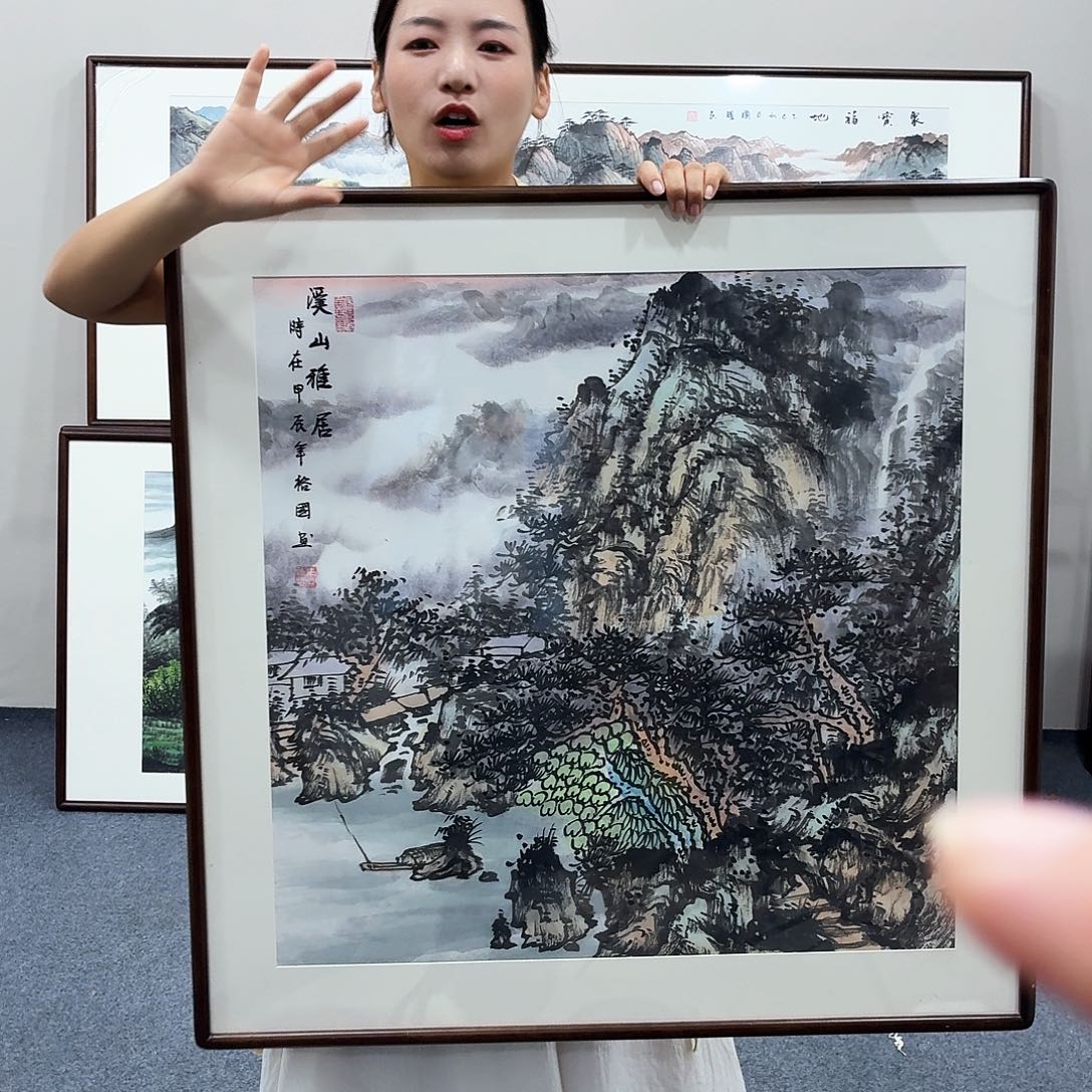 国画手绘作品80×80尺寸