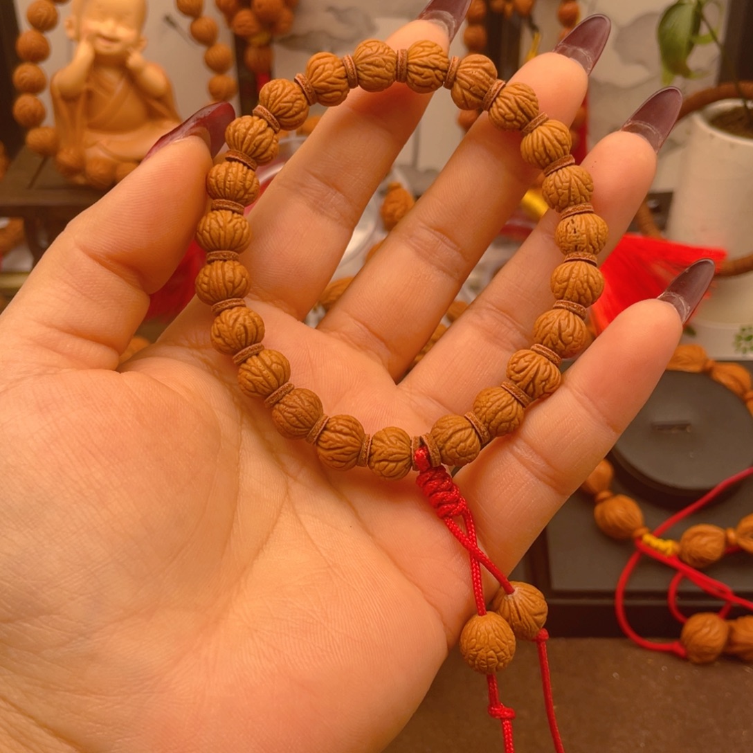 0***叶桃核手串红红火火。红红火火