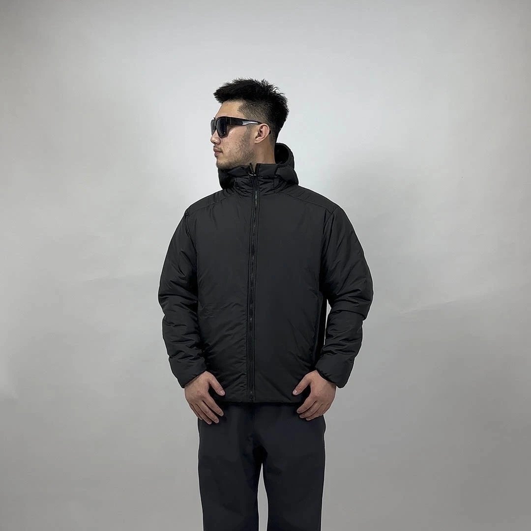 LT连帽棉服保暖拉链防水加厚男士风衣休闲宽松黑色户外运动