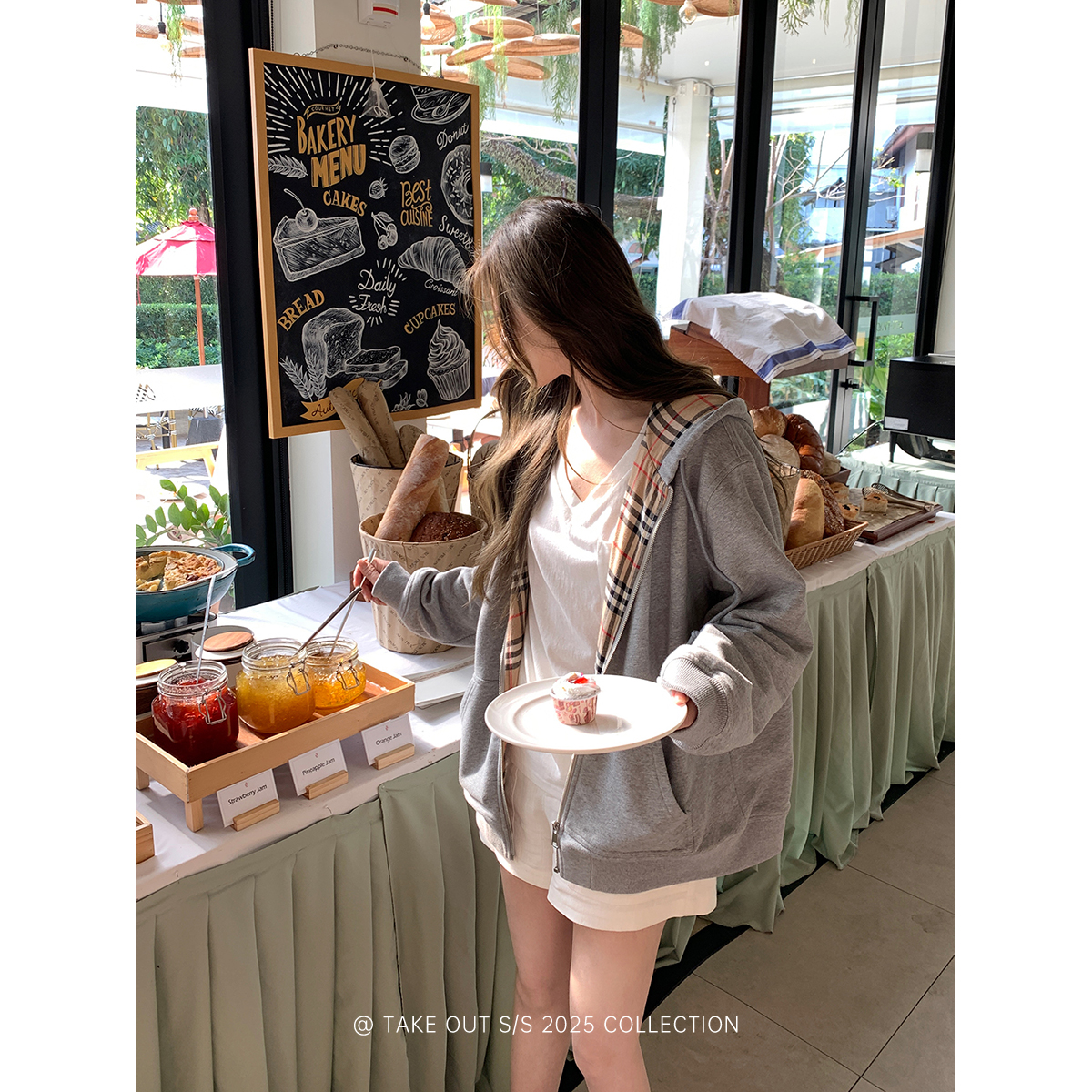 外卖到了【人生hoodie】100棉骨感连帽卫衣短款外套春季WM4LSY12
