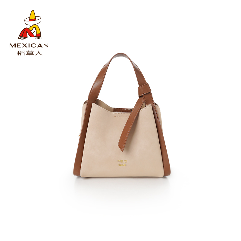 稻草人2025新款撞色时尚大容量托特包女单肩包通勤百搭手提包