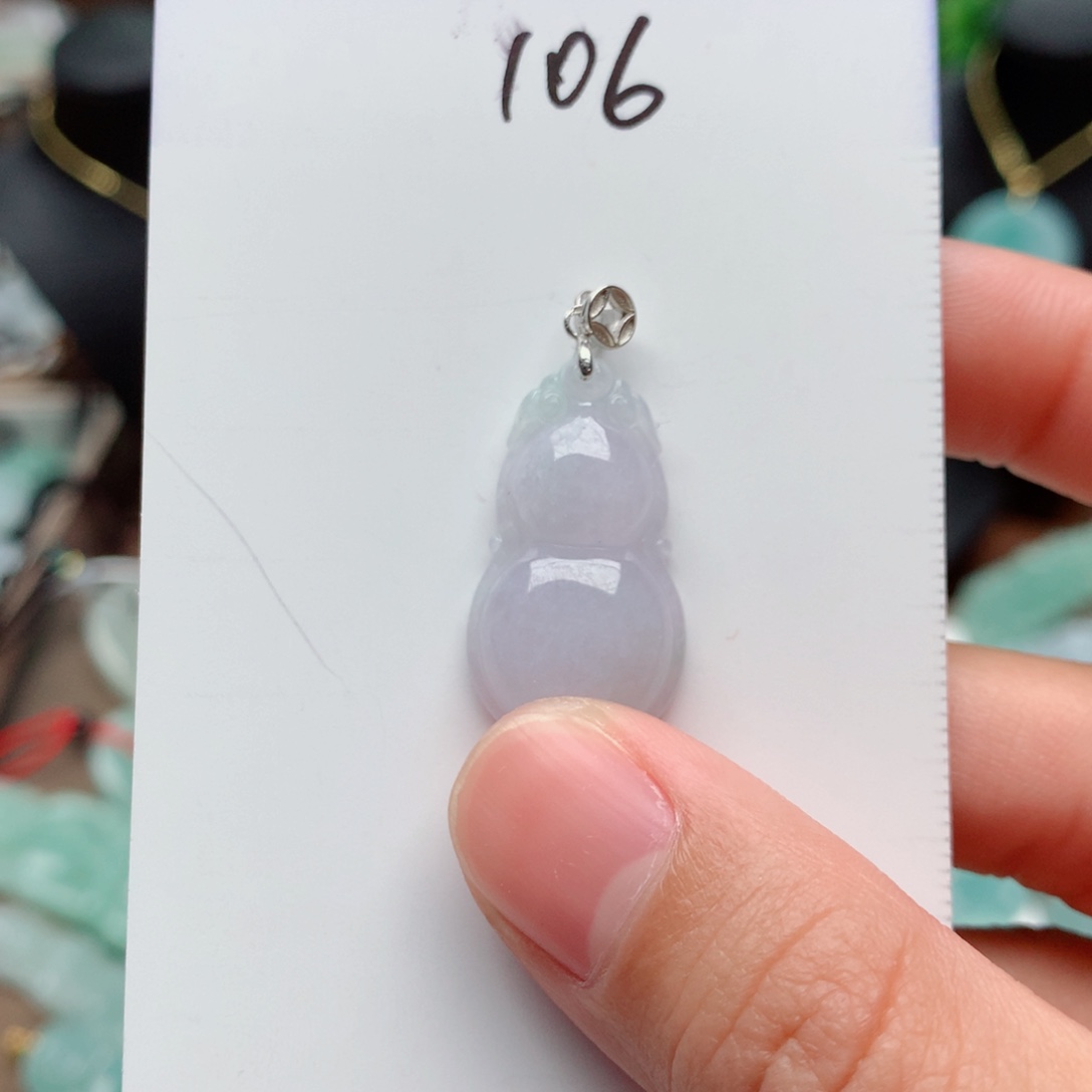 翡翠颈饰银S925镶嵌吊坠