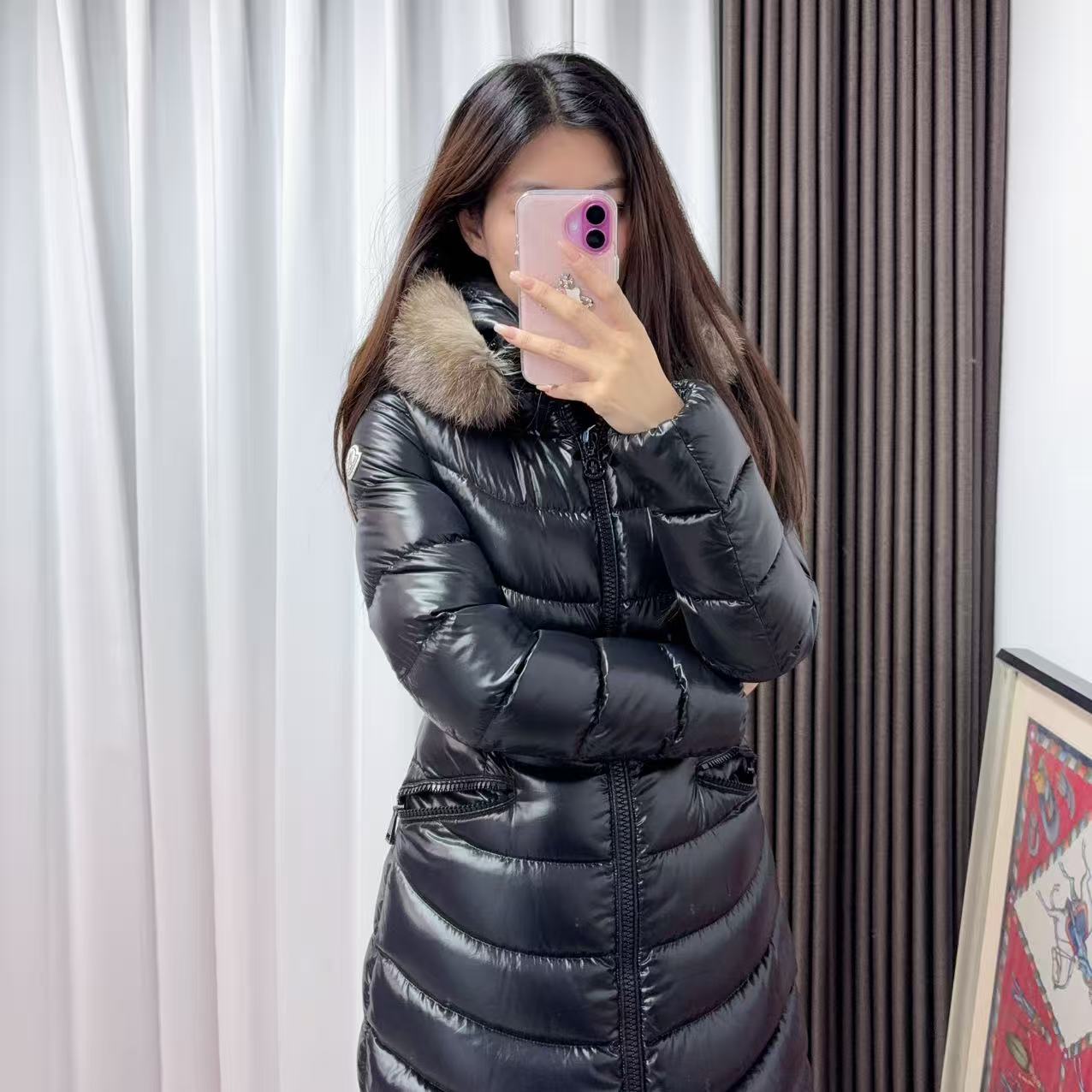 95新 MONCLER 麦殿/羽绒服长款黑色0码A级/250420SCTTL11