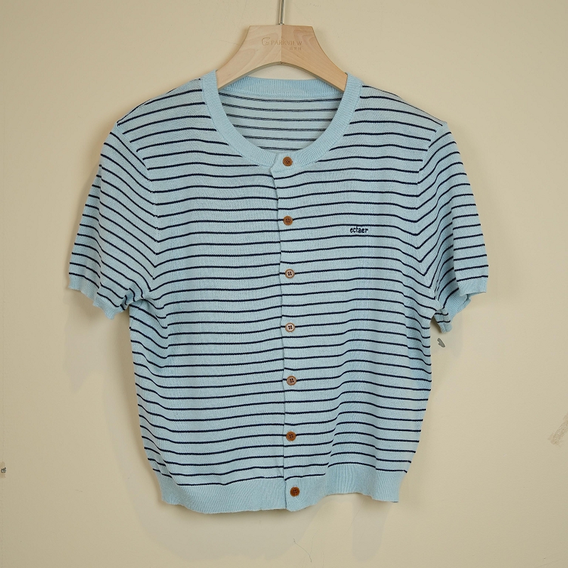 PARKVIEW/百芙川针织衫蓝色短款时尚休闲百搭夏季条纹AW0232-2