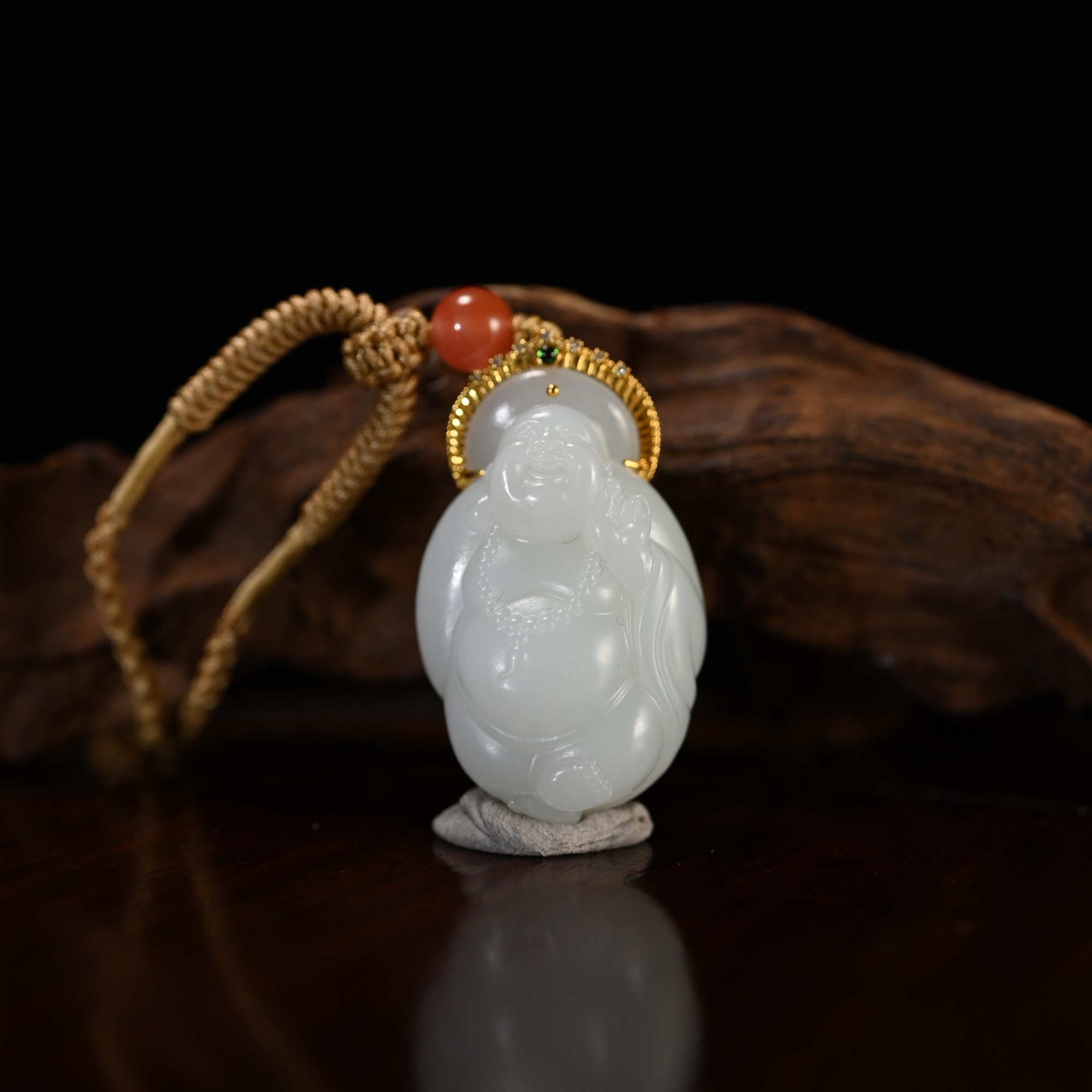 Lot8843和田玉白玉弥勒佛挂件/杭拍