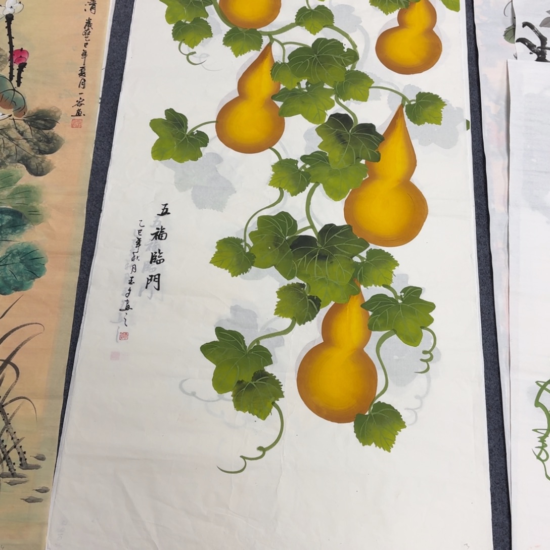 国画140×70手绘画画画