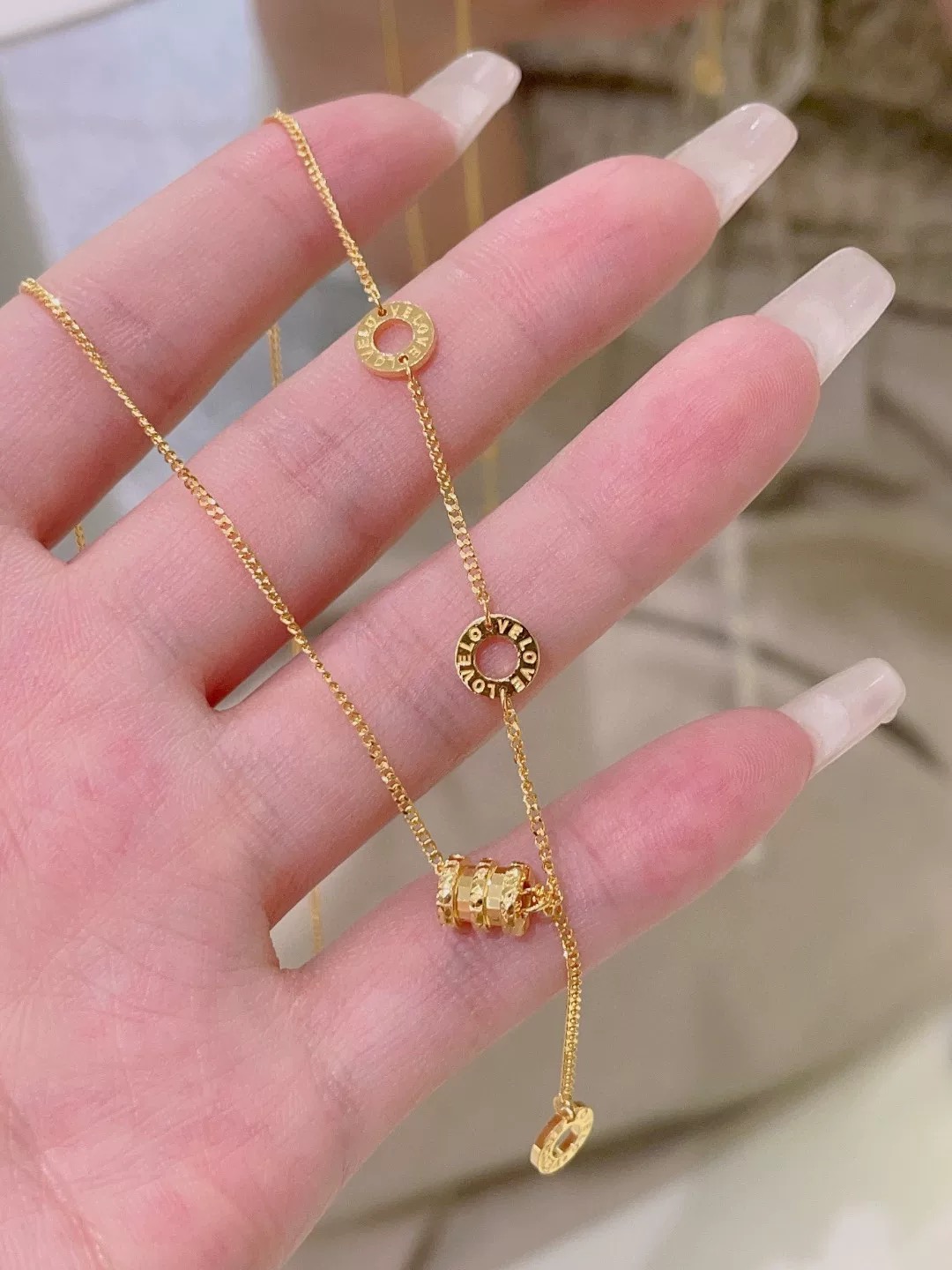 项链 D118【私人定制】简约小蛮腰转运珠锁骨链