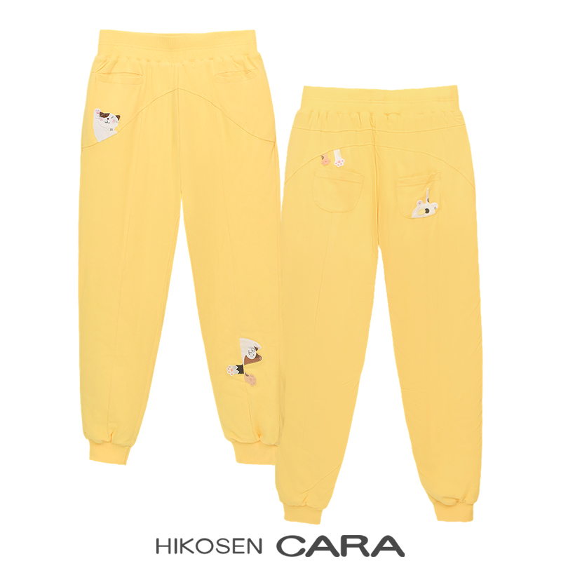 HIKOSEN CARA卡拉猫冬季款中缝棉裤休闲外穿束脚夹棉长裤