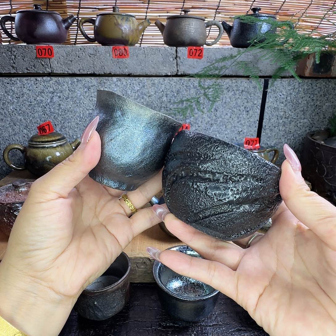 杯章**哥建水紫陶柴烧杯