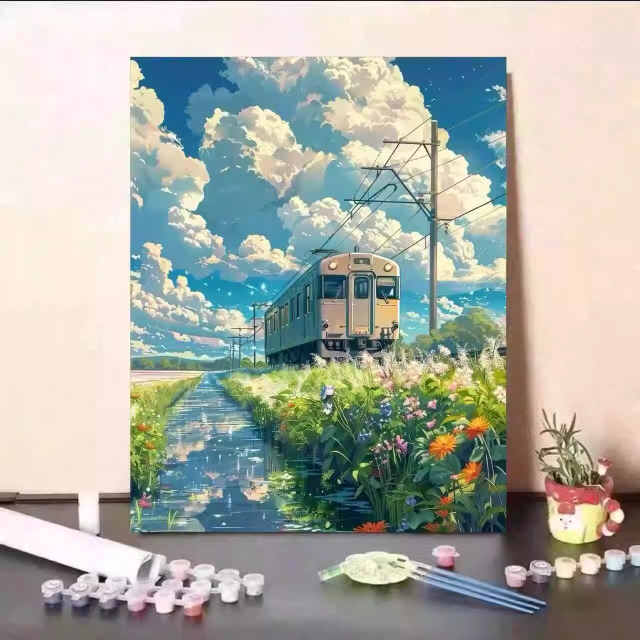 宫崎骏夏天数字油画diy手工填色治愈高颜值ins风客厅装饰画送礼