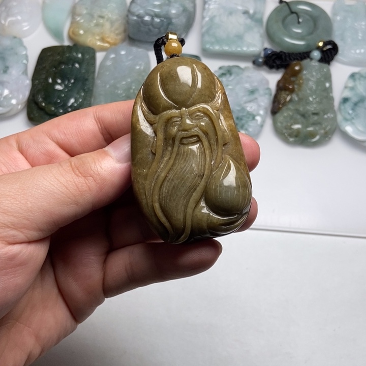 翡翠未镶嵌颈饰寿星19