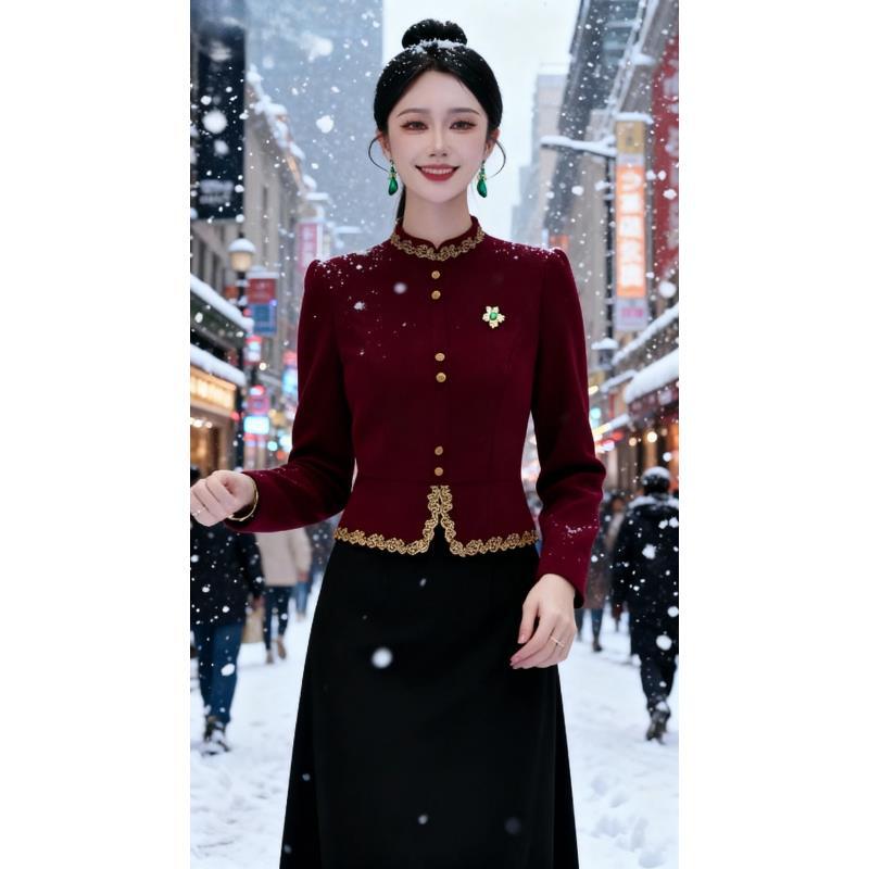 【运费险】新款高端气质连衣裙女2025新款显瘦减龄洋气加厚假两件