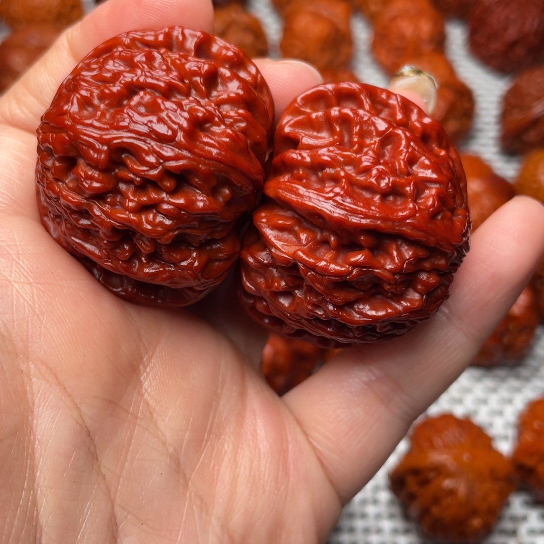 桃核吊坠文玩核桃 手把件 白狮子 43