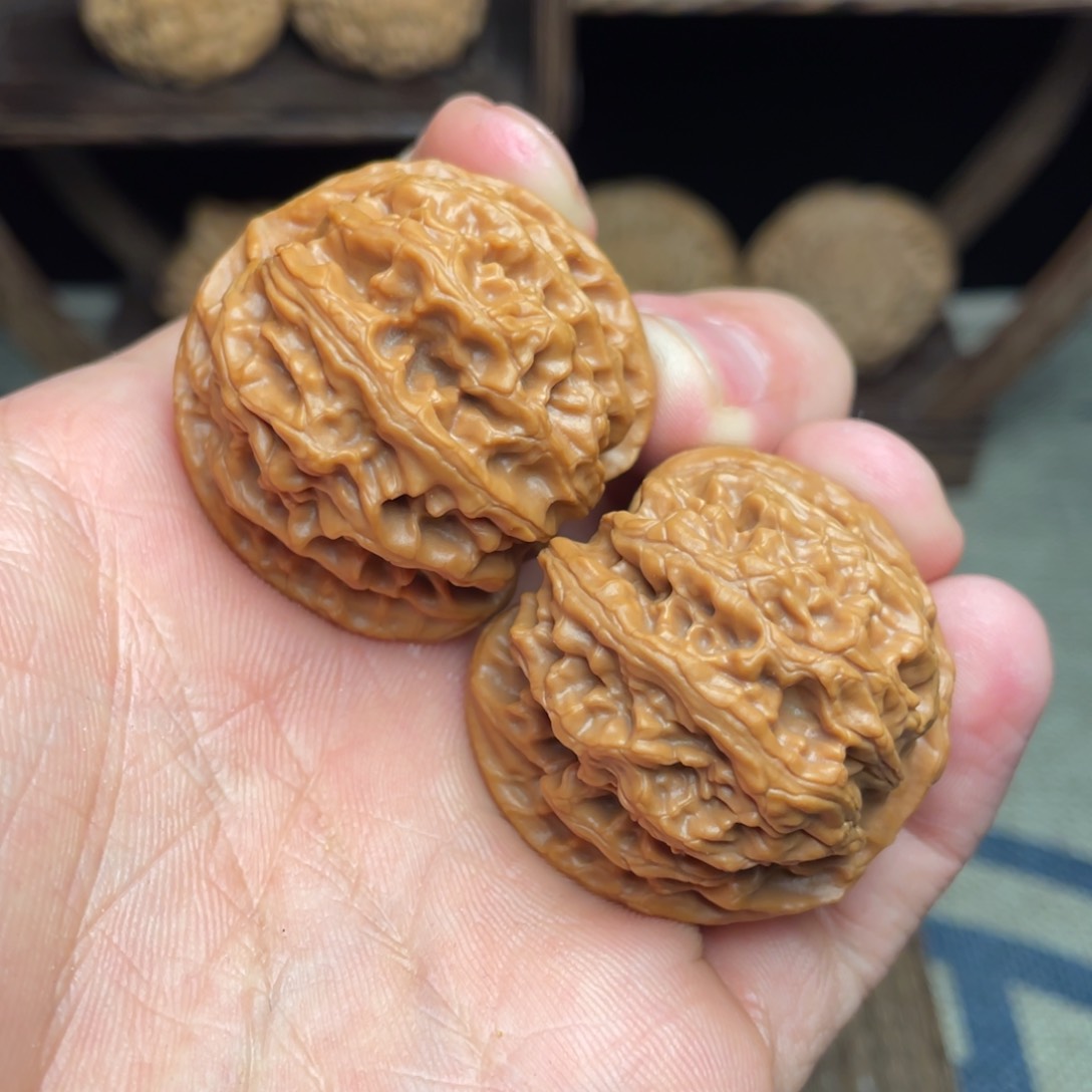 文玩核桃把件37边37肚毕业高货苹果园