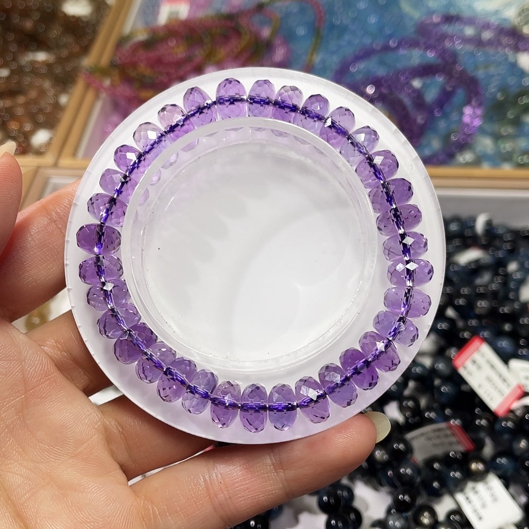 未镶嵌手链水晶紫水晶刻面9