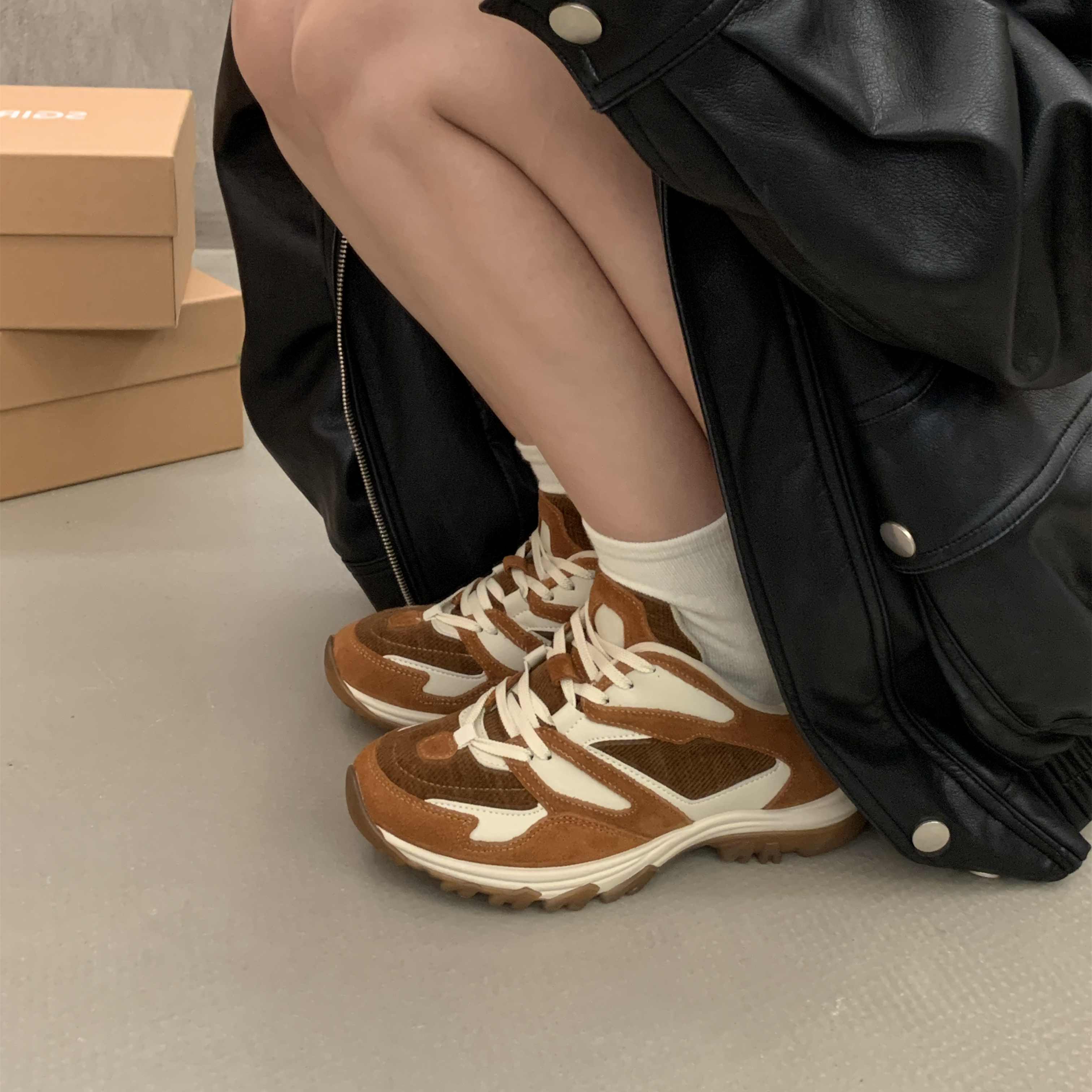 SGIRL TWTW美拉德德训鞋软底女鞋显瘦复古休闲运动阿甘鞋C5E3288