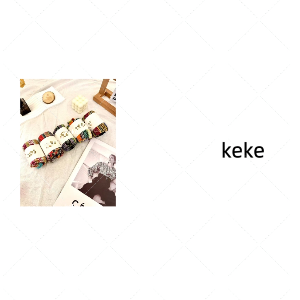 【Keke甄选好物】复古民族风情侣羊毛袜 保暖加厚森系咔叽彩线花袜