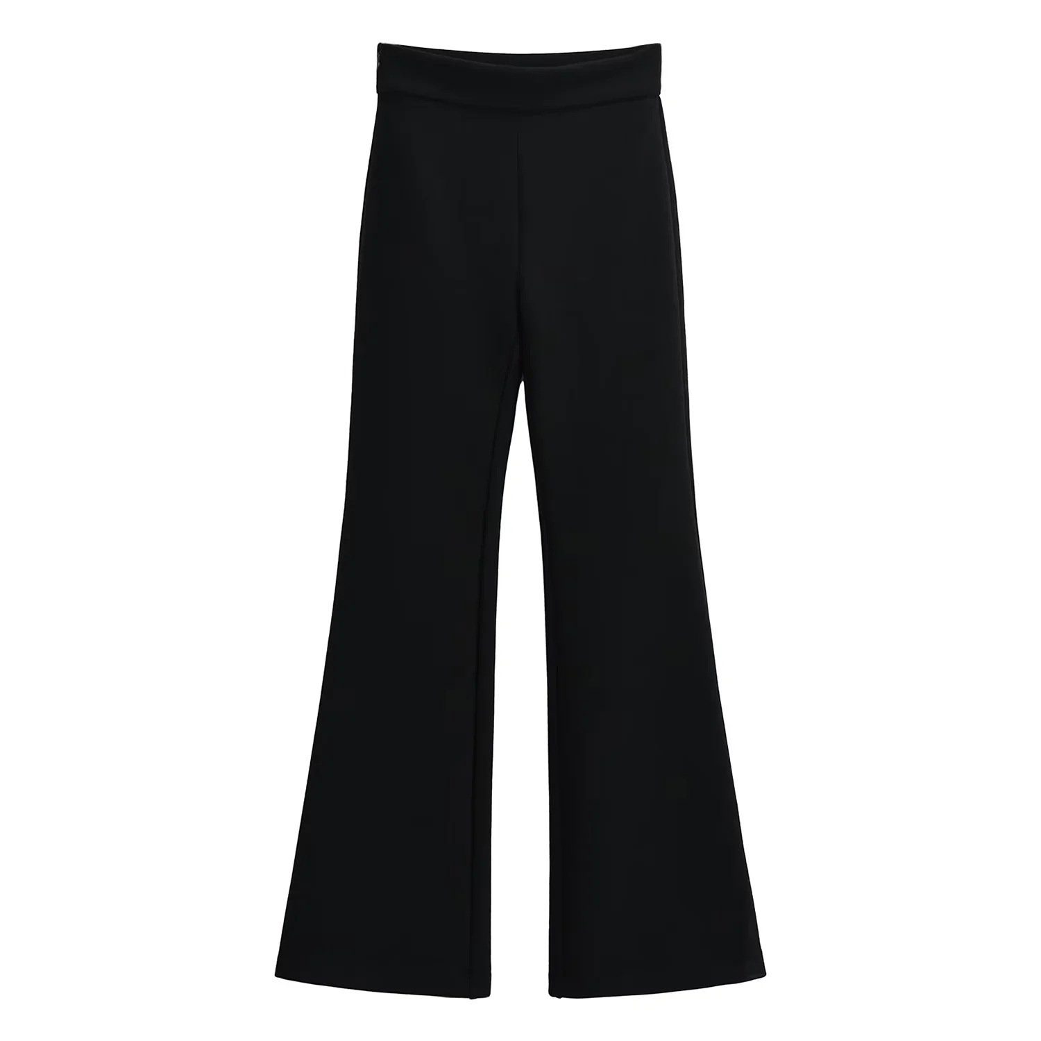 薇儿家秋冬休闲裤高腰弹力女裤开叉女装简约