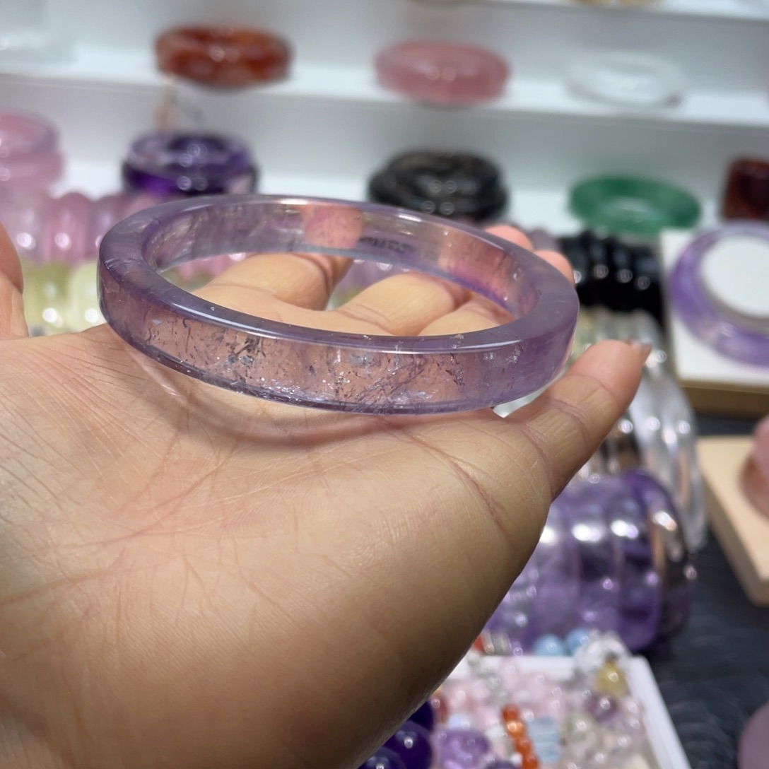 水晶手镯60.8圈口10号未镶嵌