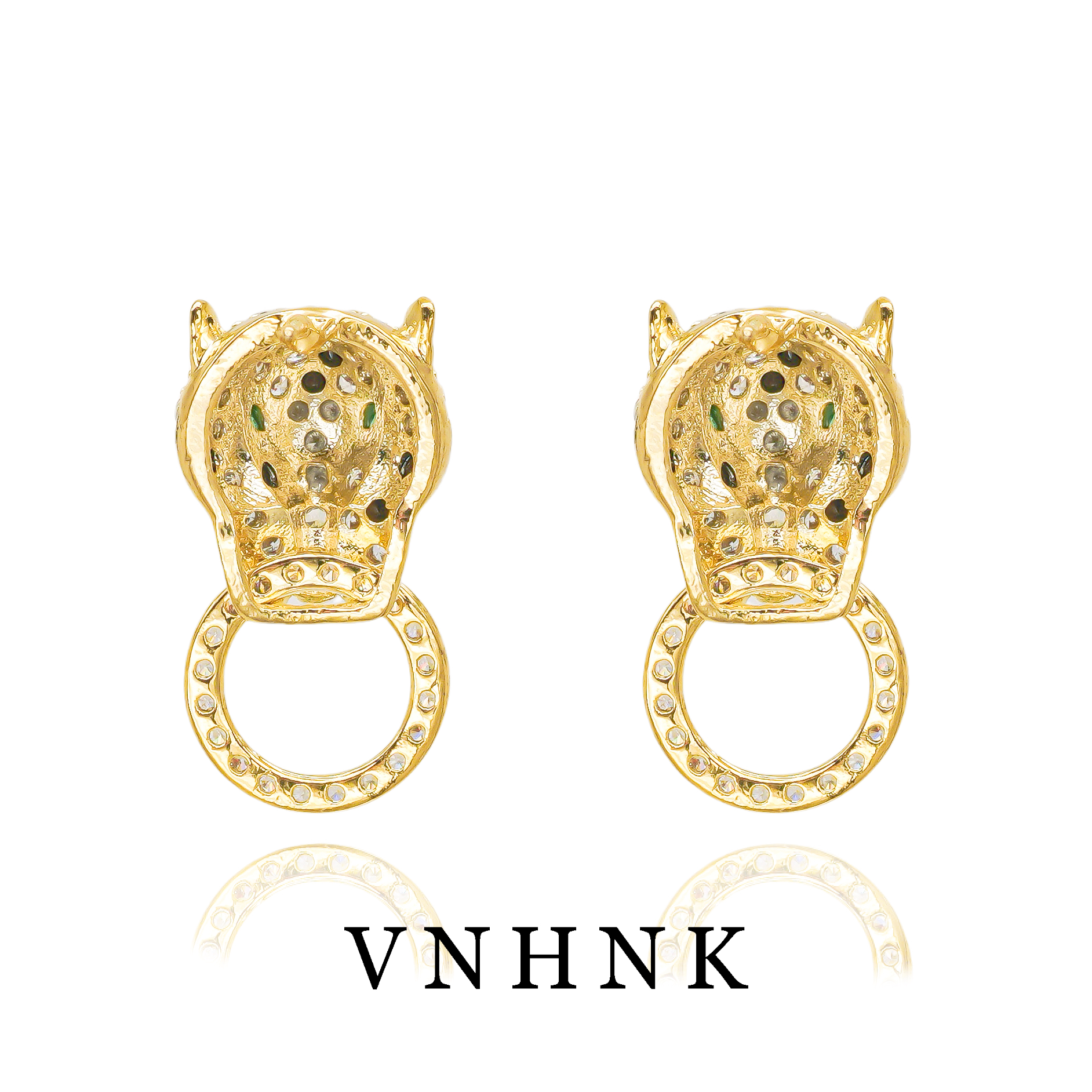 铜合金合成锆石耳饰 美可儿   N270   金色小众百搭耳环