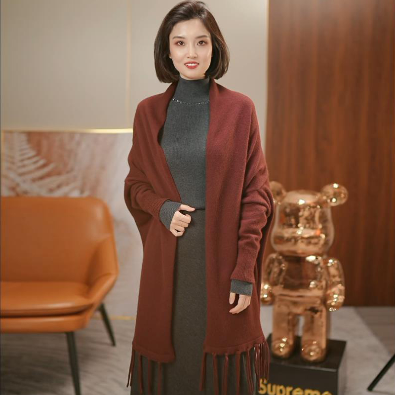 【时尚氛国】气质百搭时尚休闲纯羊毛纯色披肩    HJ