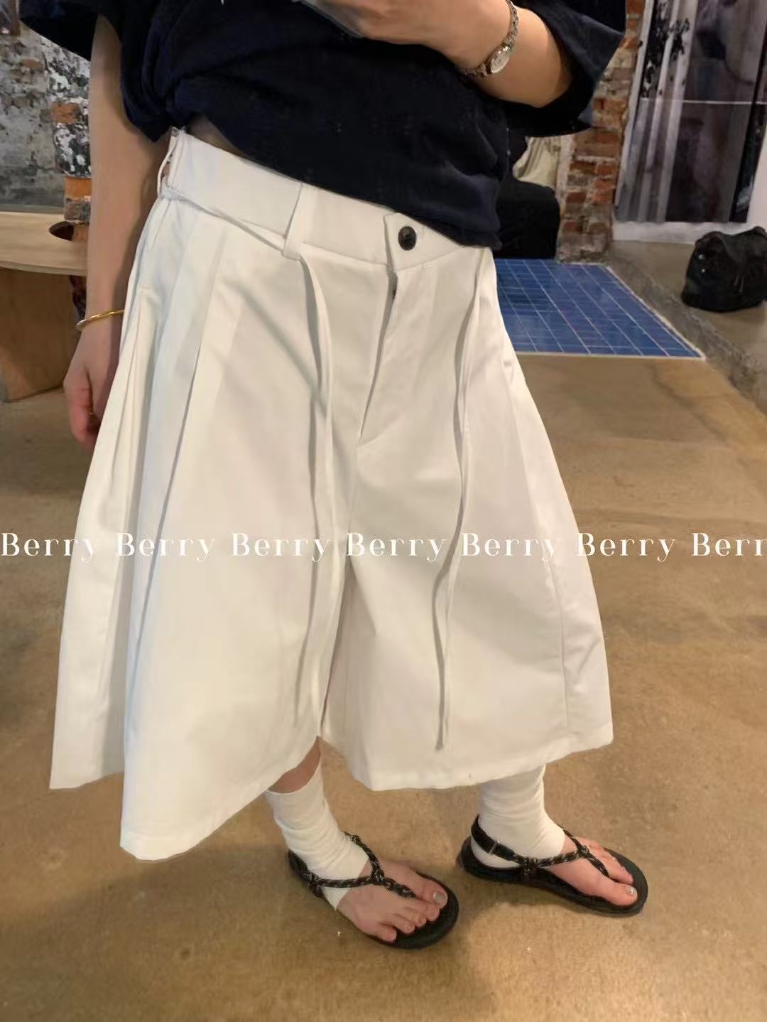 米古古YY #8912#福 阔腿宽松休闲韩版裤子（腰围68 裤长60）