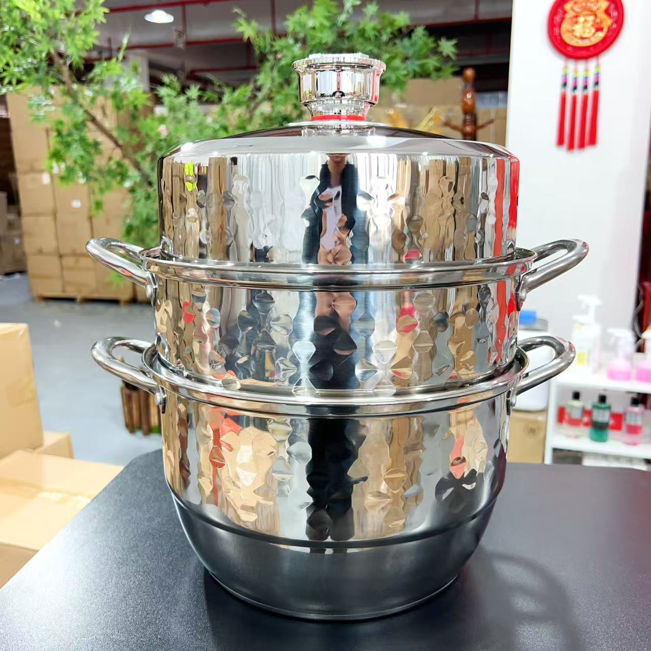 定制款！不锈钢三层蒸锅