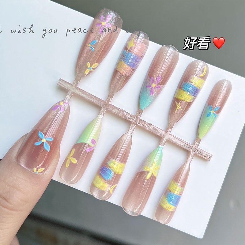 莫奈花园猫眼显白短款可拆卸新款成品高级甲片穿戴美甲