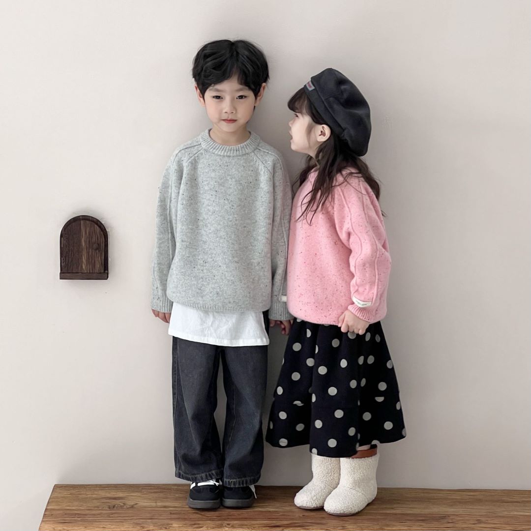 【100%纯羊毛】点子纱套头加厚针织衫儿童三股加厚100全羊毛亲子装