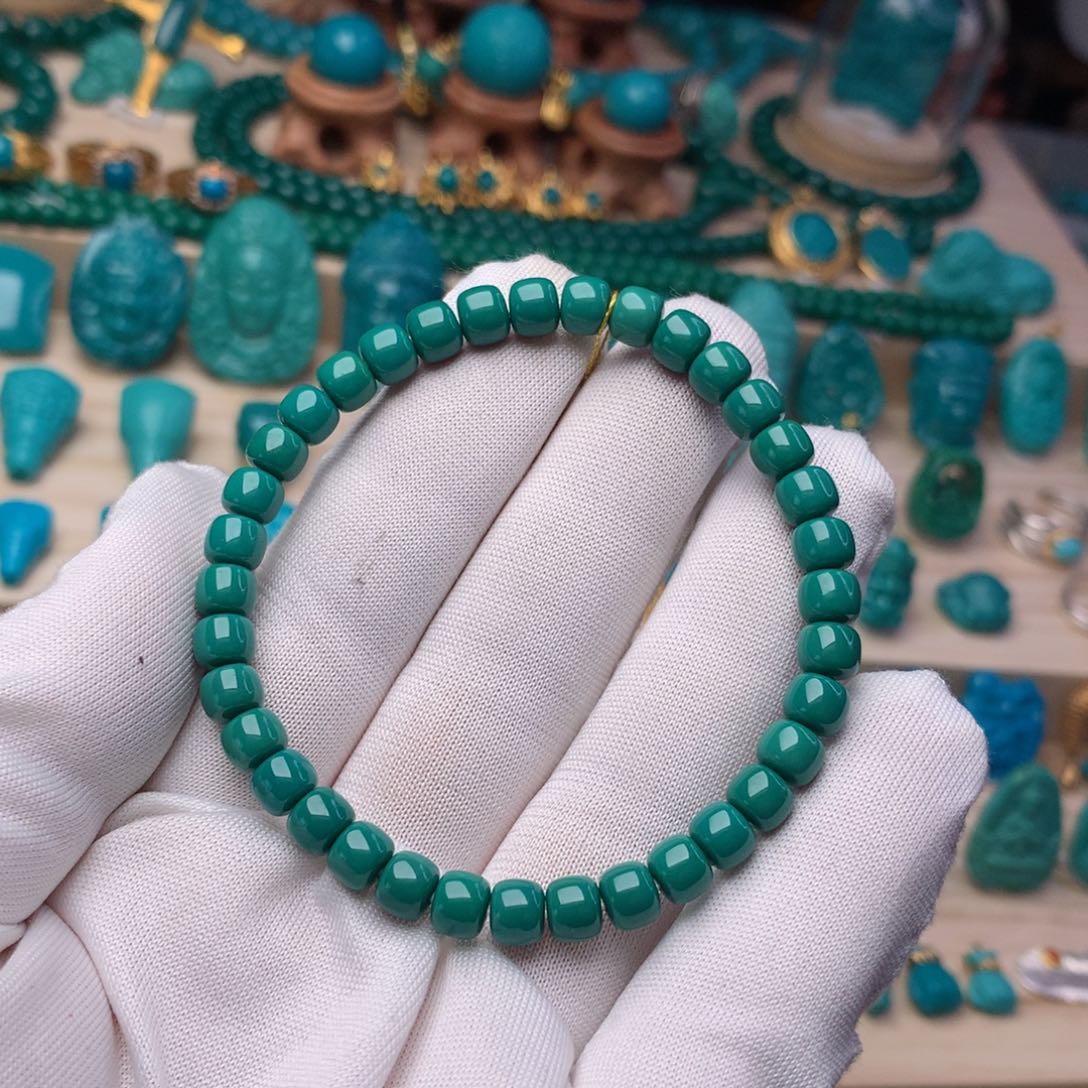 未镶嵌绿松石珠宝奇石6mm精品单圈