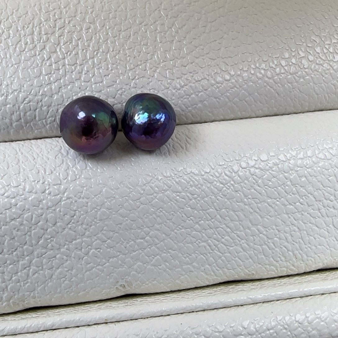 淡水珍珠耳饰银S925镶嵌