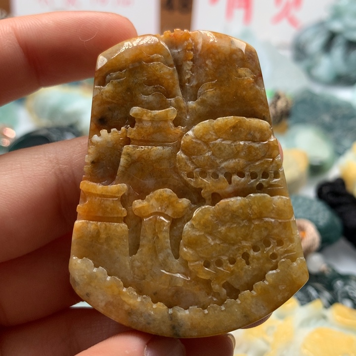 翡翠颈饰未镶嵌保真天然A货翡翠