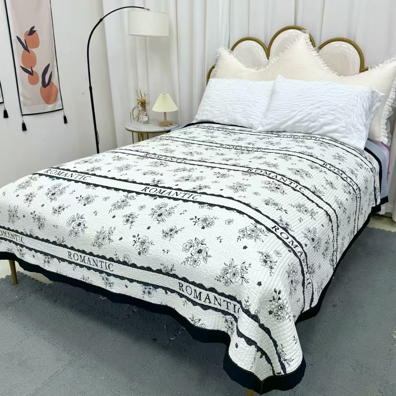 （新疆包邮）四季A类水洗棉床盖绗缝  亲肤 加厚 多功能 双面