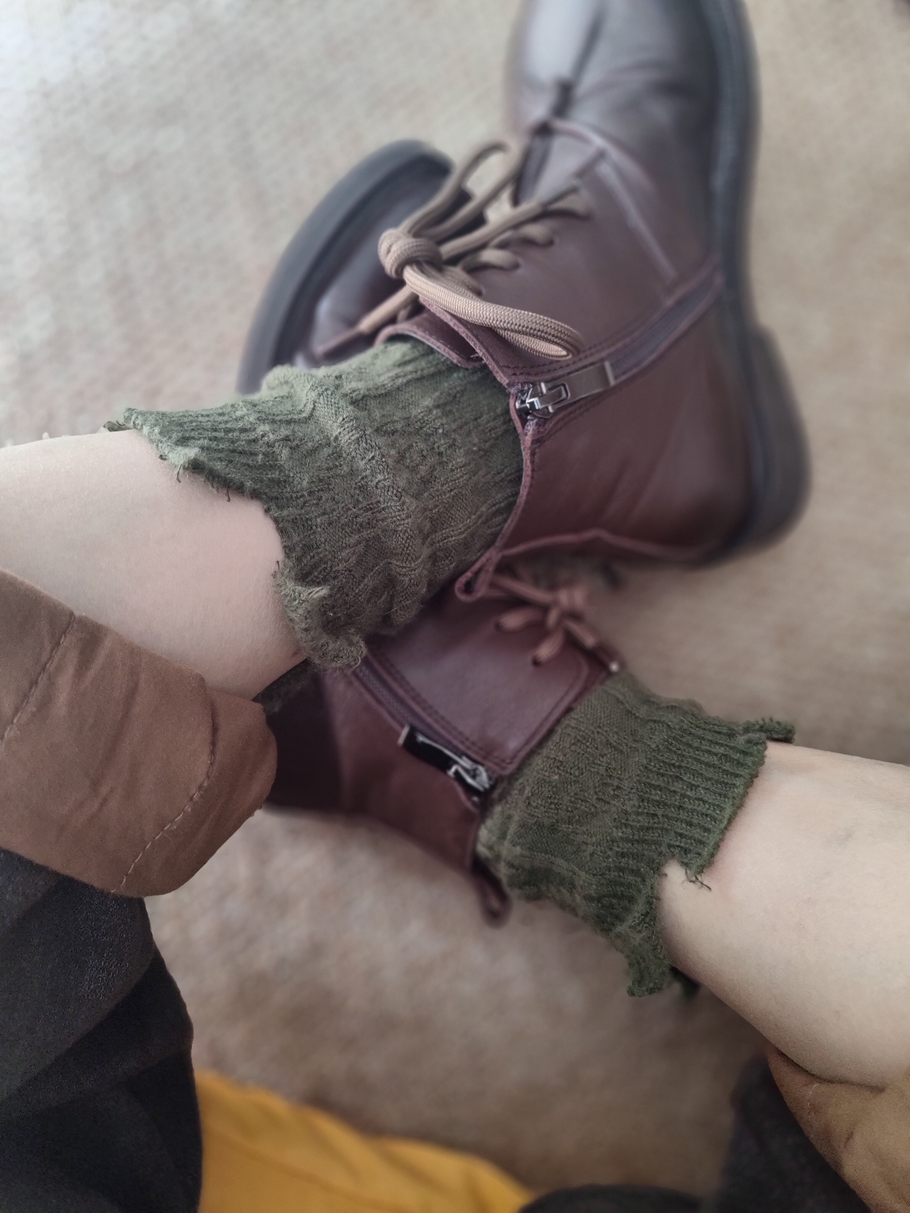 YYGG【堆堆起毛袜】双针纯色花色春秋潮流均码潮袜4003