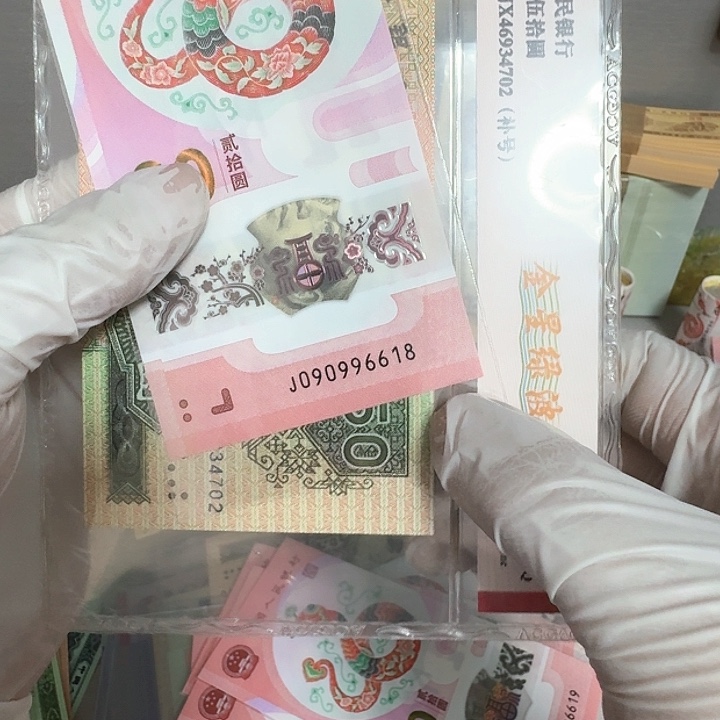 蛇钞纪念钞倒置尾8一张