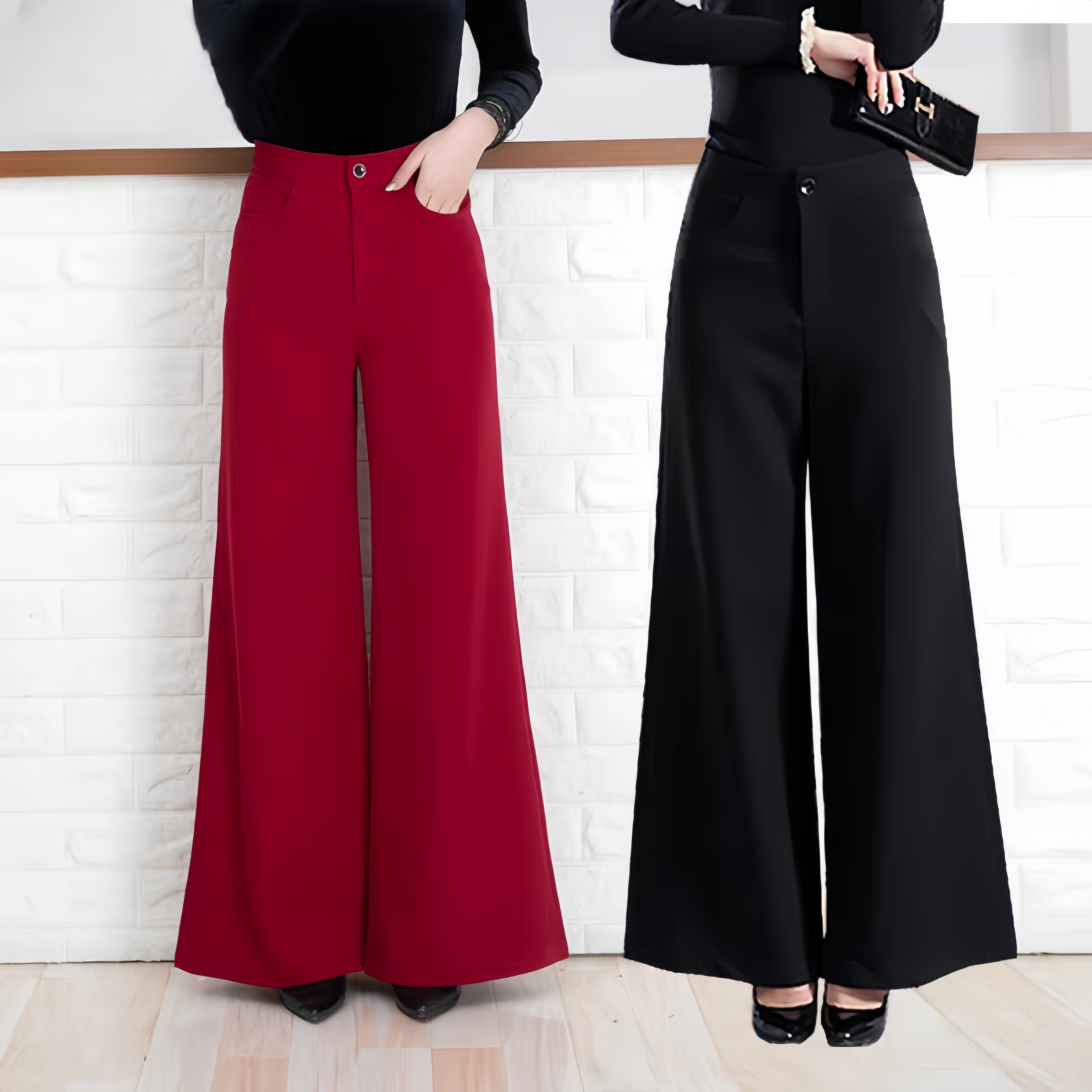 拉丁舞口袋裤女士国标摩登舞交谊舞专用跳舞练功裤子新款长裤