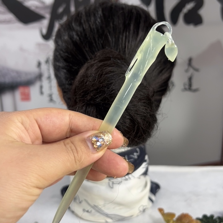 定制蛇纹石玉毛货发饰