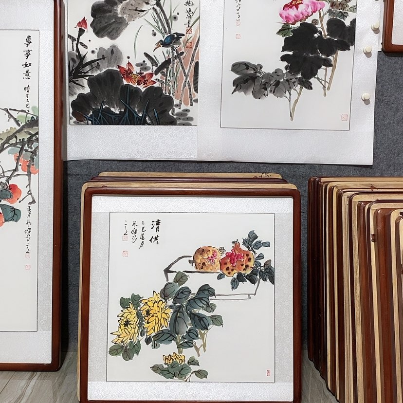 【闪购商品】国画书画作品带框63×63厘米