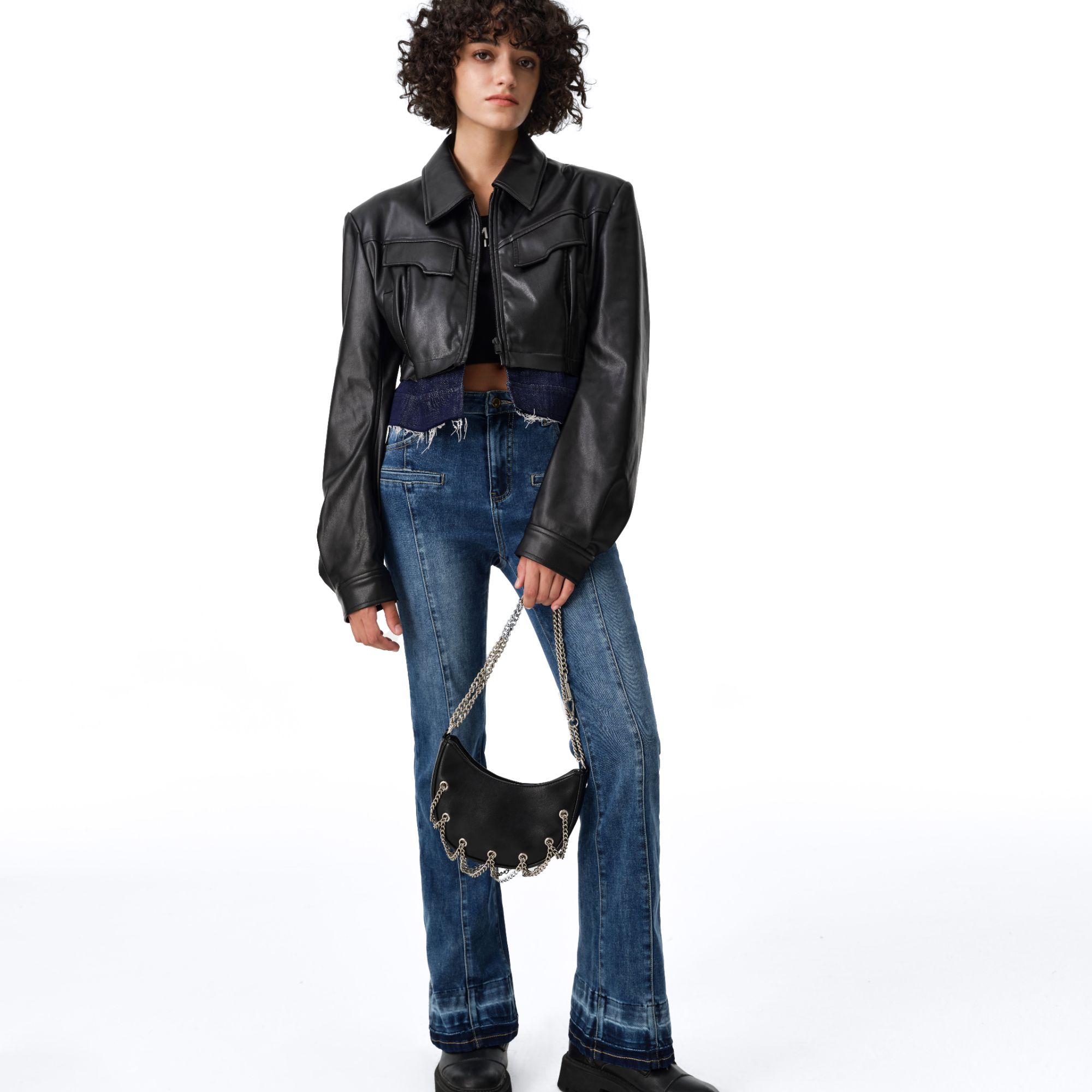 DI.AD时尚复古小众长袖百搭翻领水洗秋季短外套