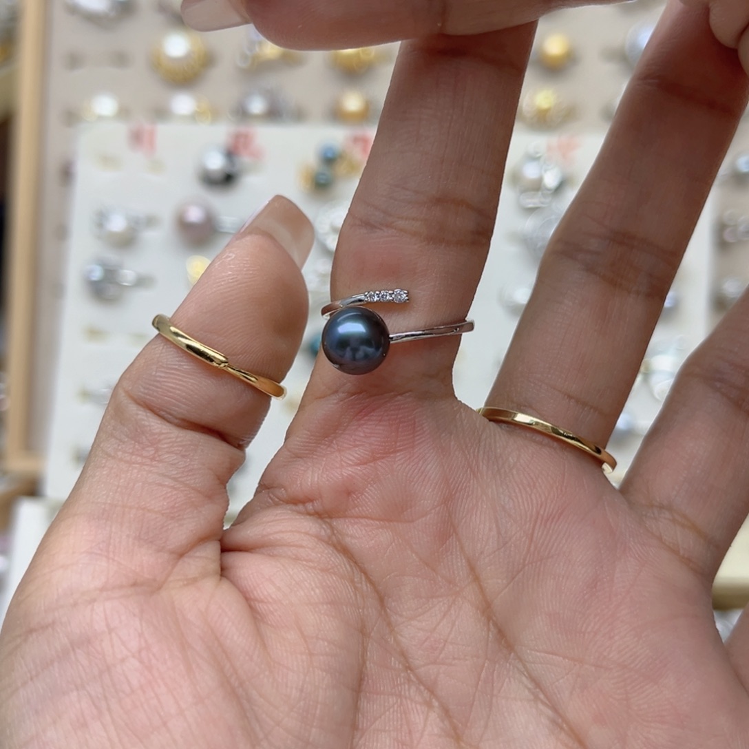 无***¥淡水珍珠戒指合金