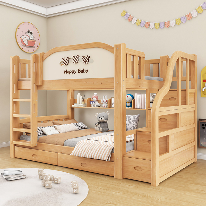 实木上下床成人两层床双层床高低床子母床上下铺床儿童母子床储物