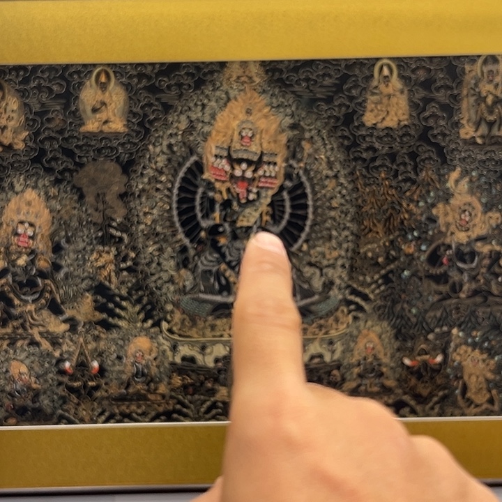 金***车卷轴画手工唐卡太回家
