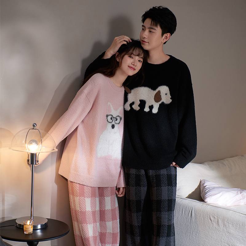 思莉太太情侣睡衣2025新款一男一女休闲甜美秋冬可外穿家居服套装