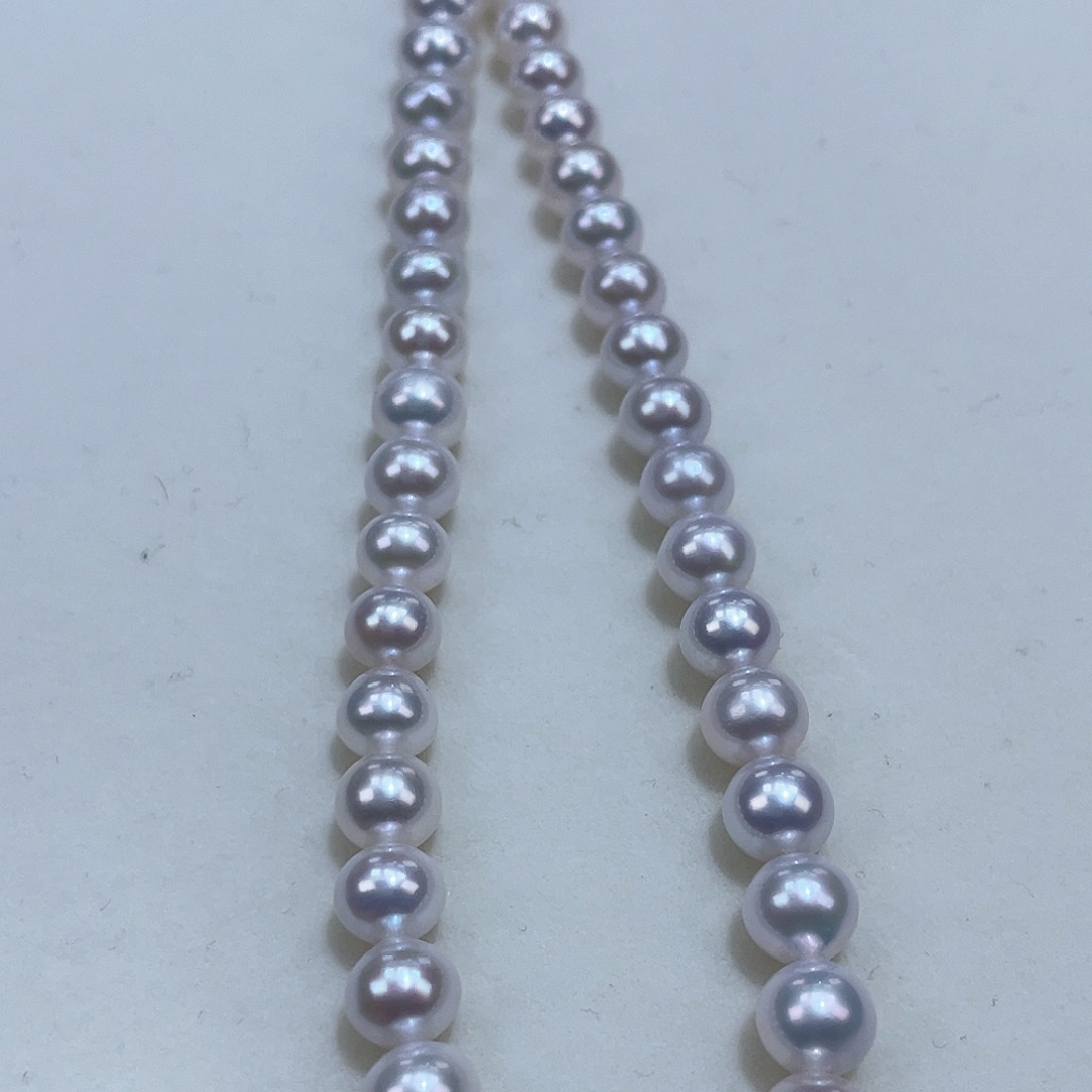 淡水珍珠颈饰银S925镶嵌6-6.5冷光炫彩干净