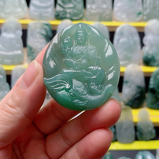 拉***姆吊坠(不含链)未镶嵌翡翠普贤菩萨