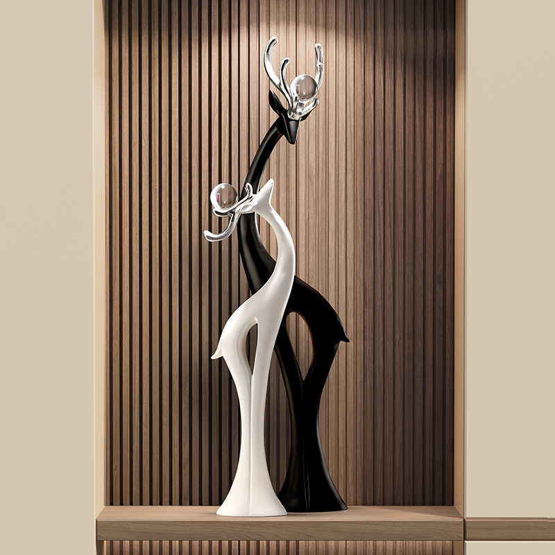 贝汉美轻奢客厅沙发电视柜旁边大型落地摆件玄关饰品高档乔迁礼物