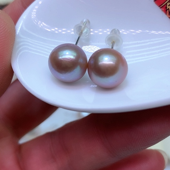 淡水珍珠耳饰银S925镶嵌