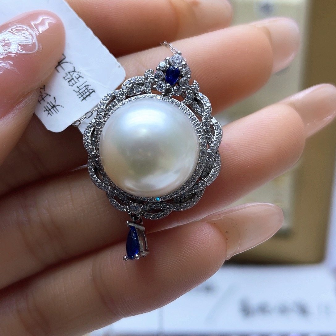 海水珍珠颈饰银S925镶嵌