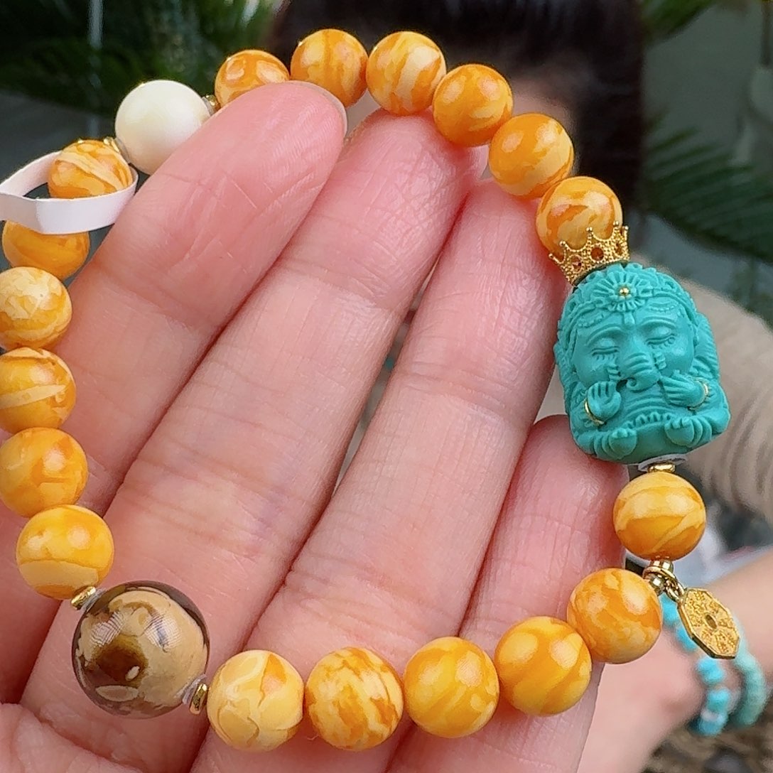 绿松石珠宝奇石18K金镶嵌